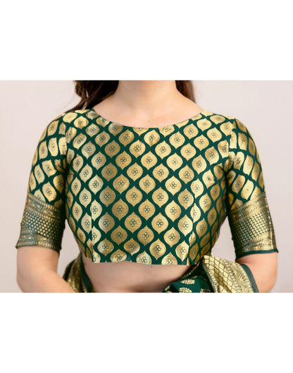 Green Silk Woven Banarasi Saree