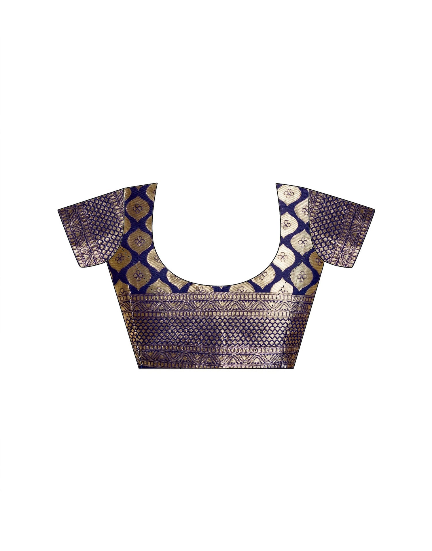 Navy Blue Silk Woven Banarasi Saree