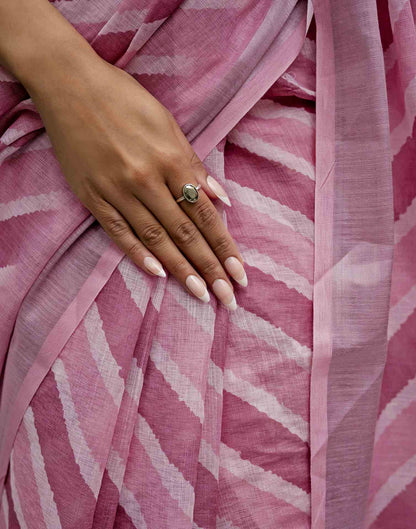 Light Pink Linen Printed Saree