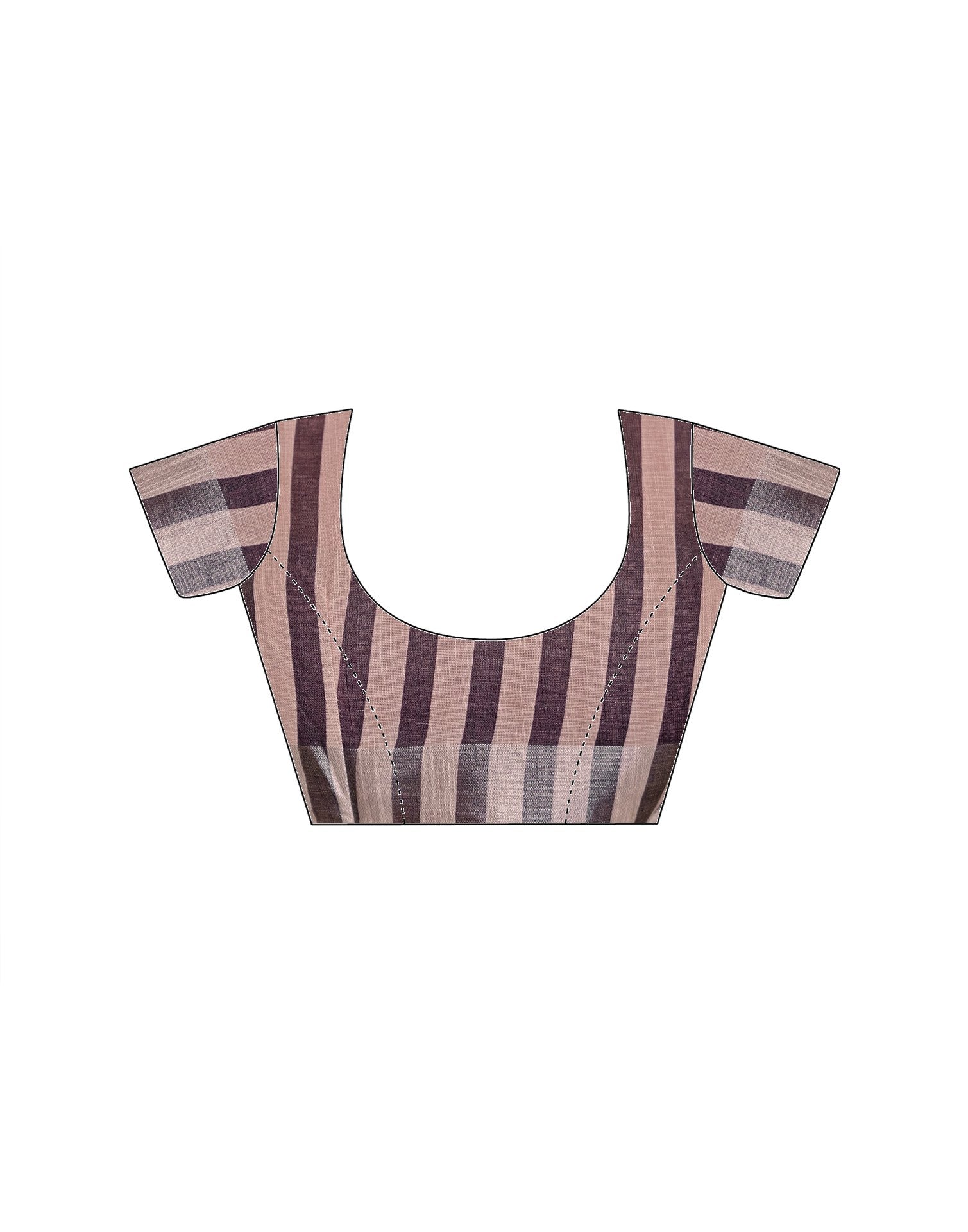 Coral Red Linen Printed Saree