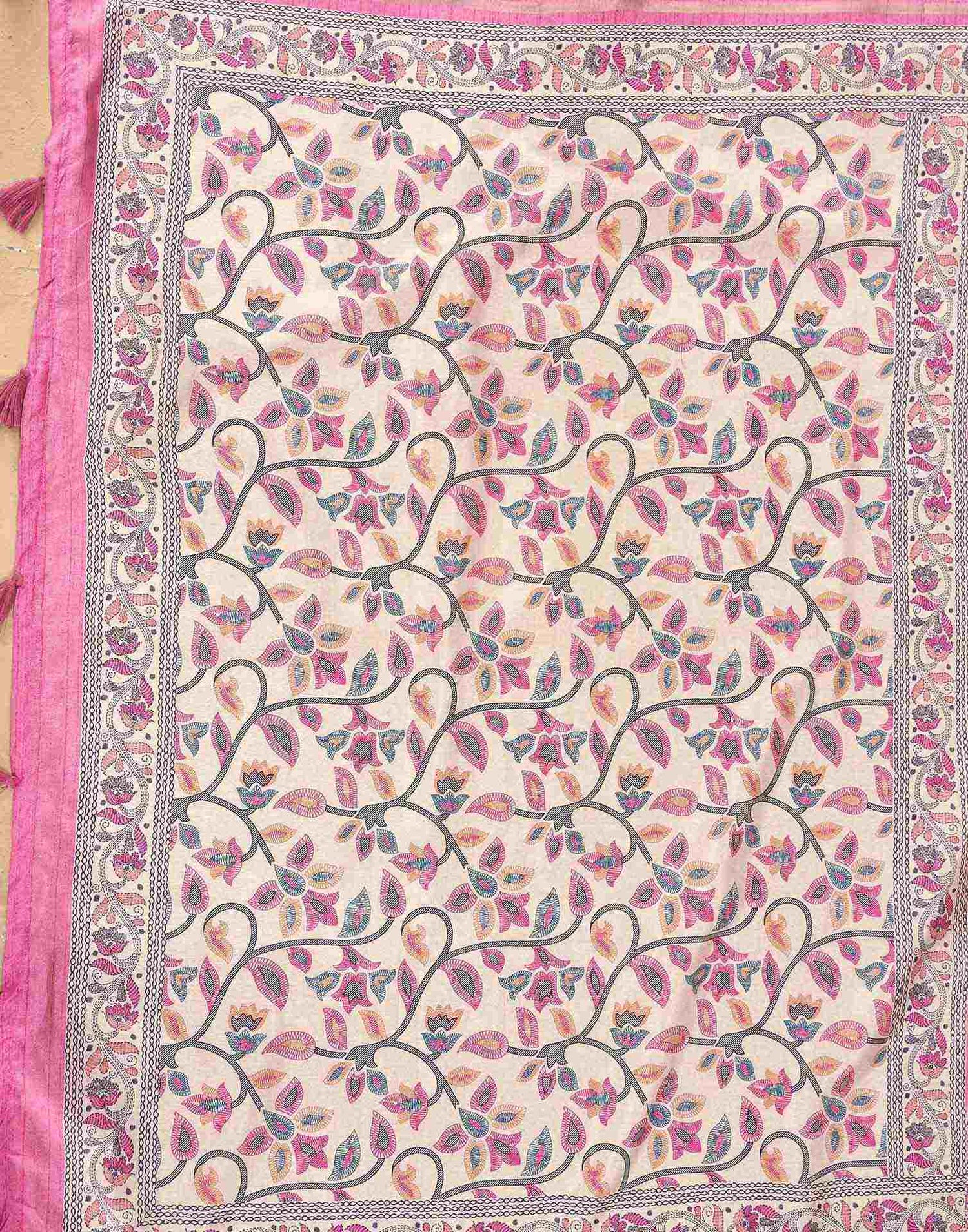 Dusty Pink Silk Bandhani Printed Saree
