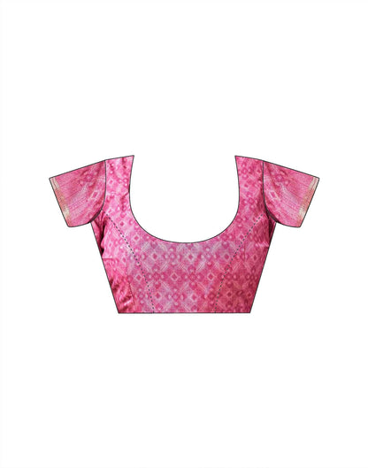 Dusty Pink Silk Bandhani Printed Saree