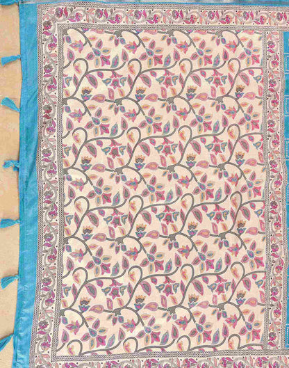 Blue Silk Bandhani Printed Saree