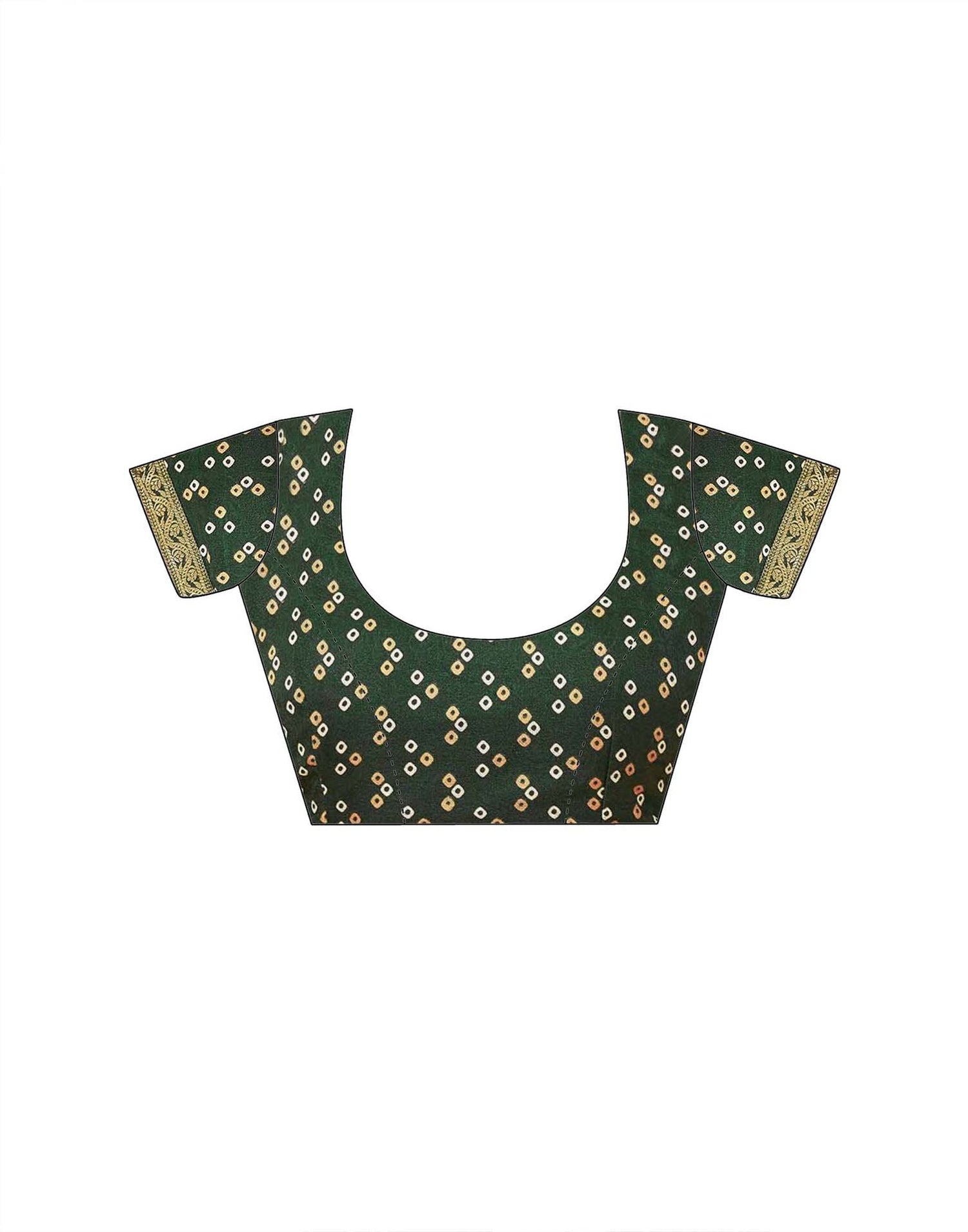 Green Georgette Bandhani Printed Saree