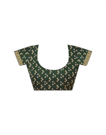Green Georgette Bandhani Printed Saree