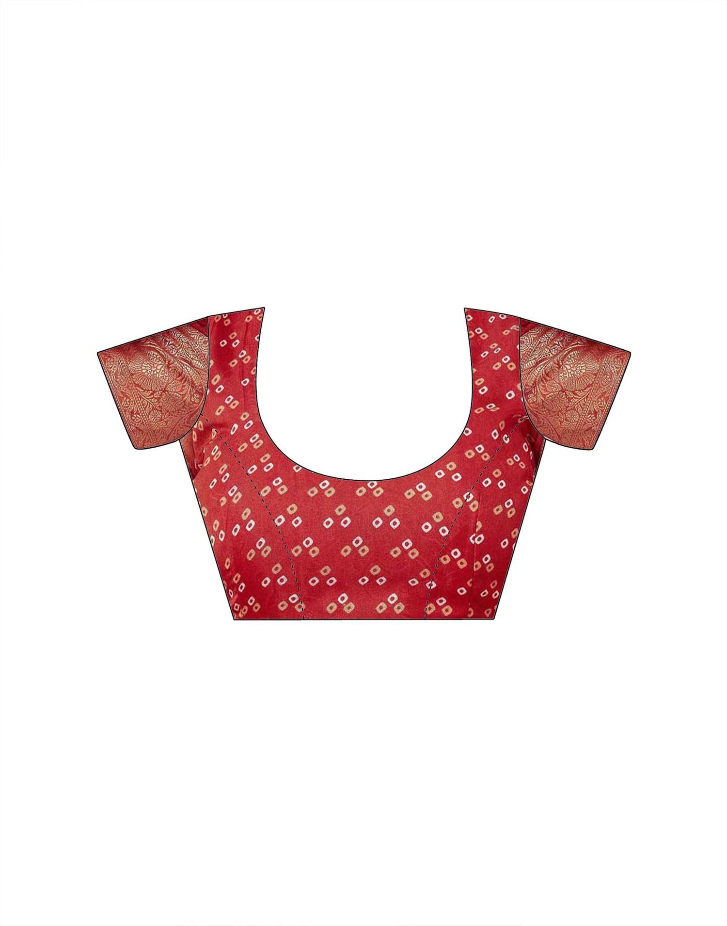 Red Georgette Bandhani Printed Saree