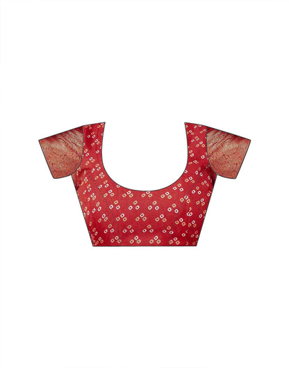 Red Georgette Bandhani Printed Saree