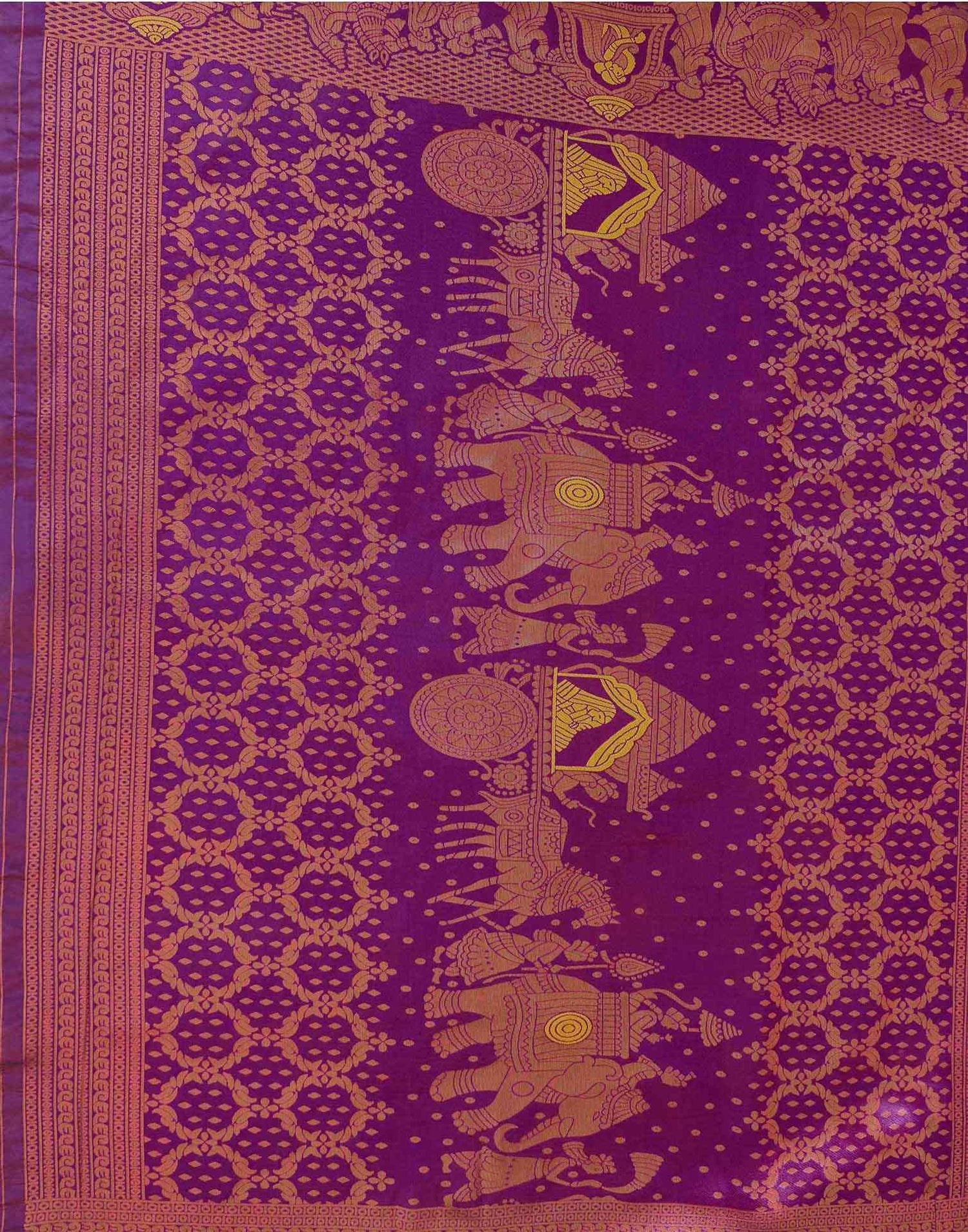 Musterd Yellow Silk Woven Kanjivaram Saree