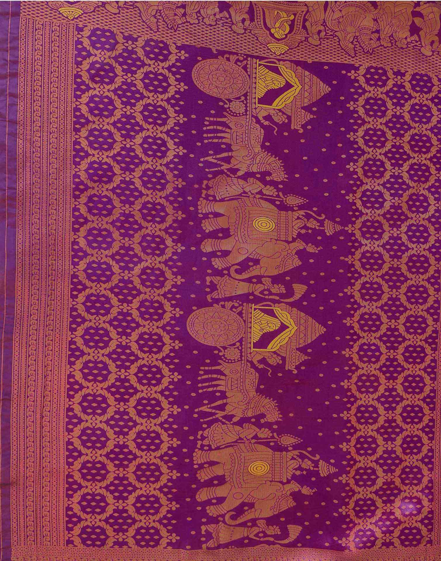 Musterd Yellow Silk Woven Kanjivaram Saree