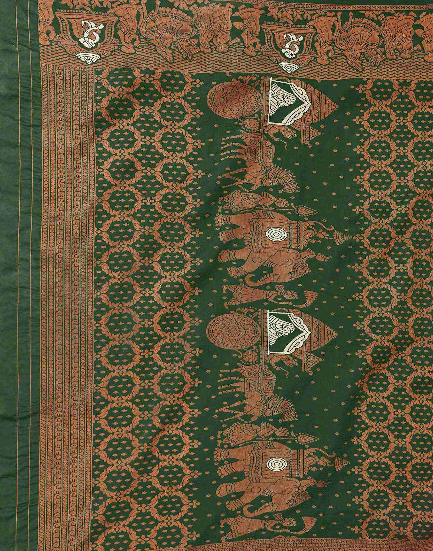 Beige Silk Woven Kanjivaram Saree