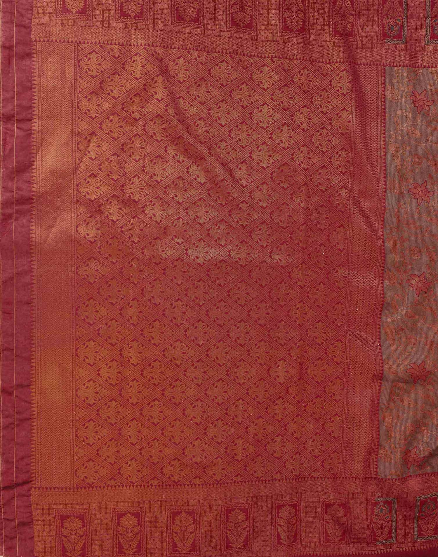 Olive Green Silk Woven Kanjivaram Saree