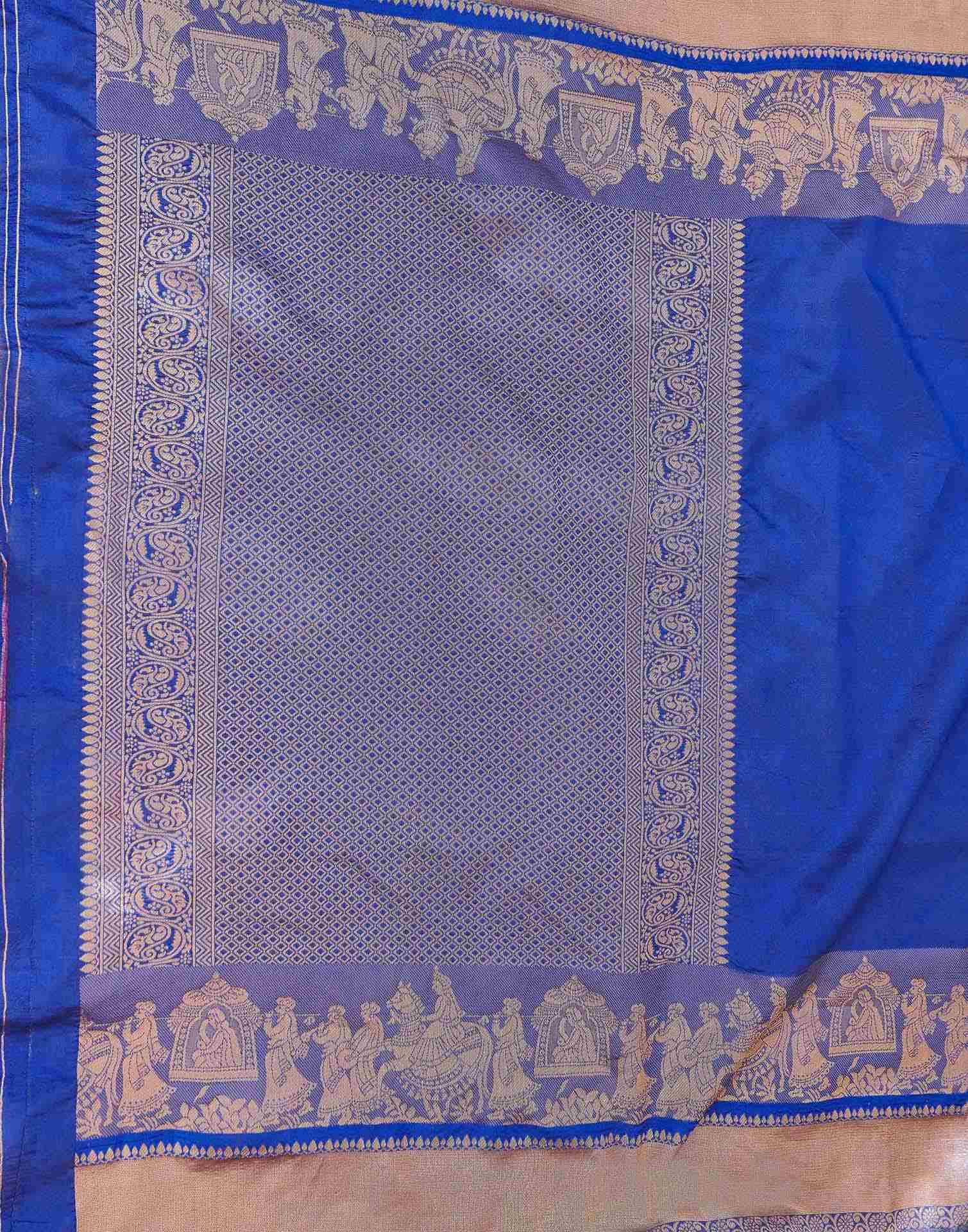 Royal Blue Silk Woven Kanjivaram Saree
