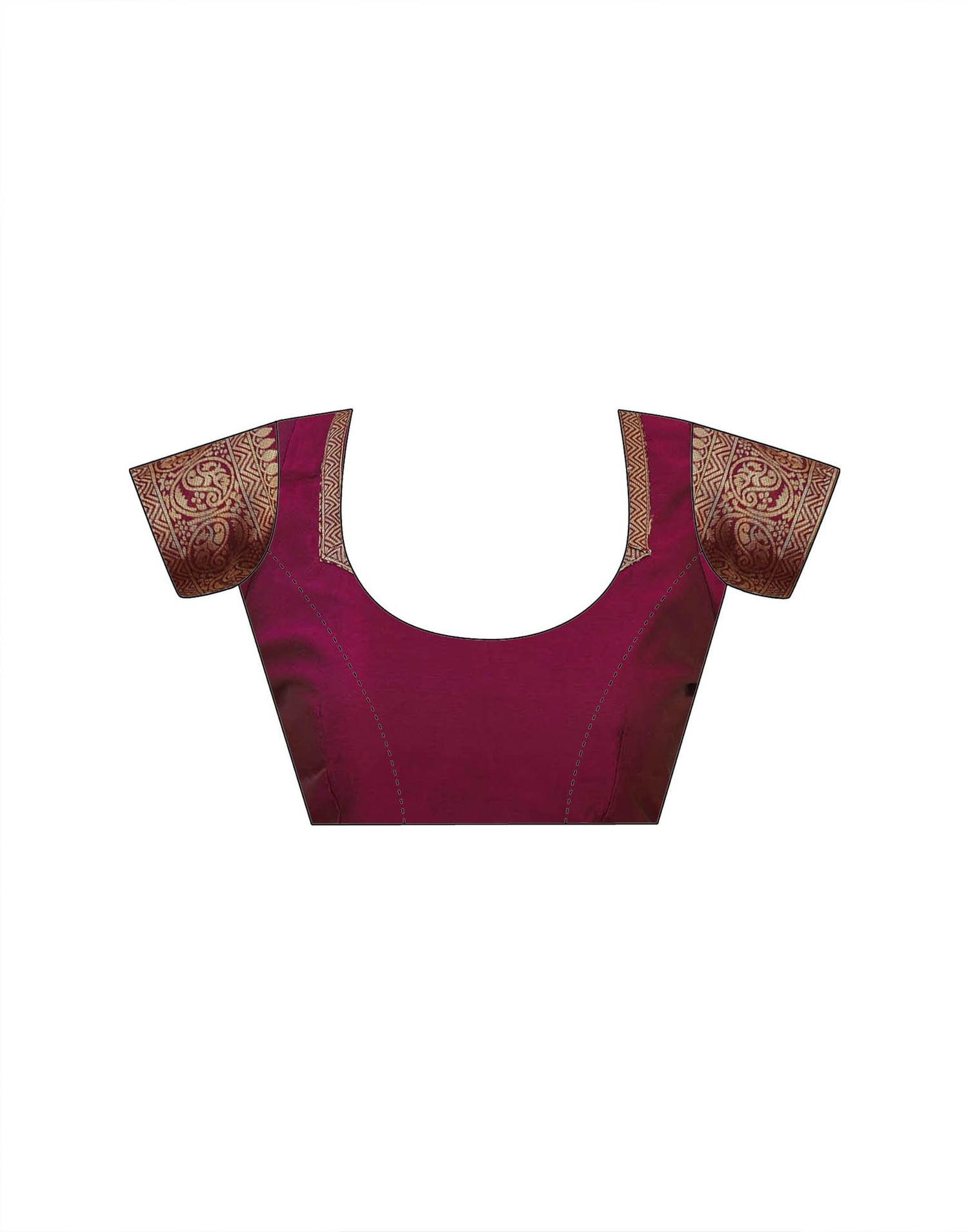 Dark Magenta Silk Woven Kanjivaram Saree