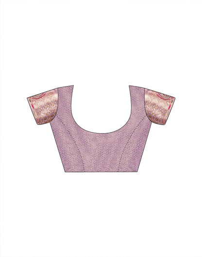 Lavender Silk Woven Embroidery Stone Work Embellished Saree