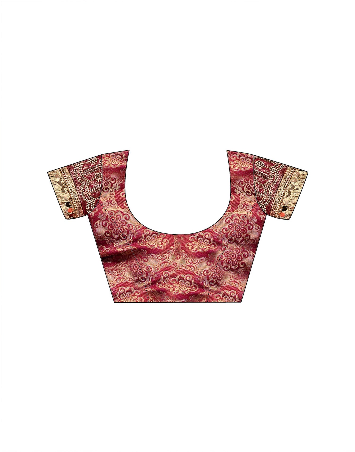 Coral Pink Silk Woven Banarasi Saree