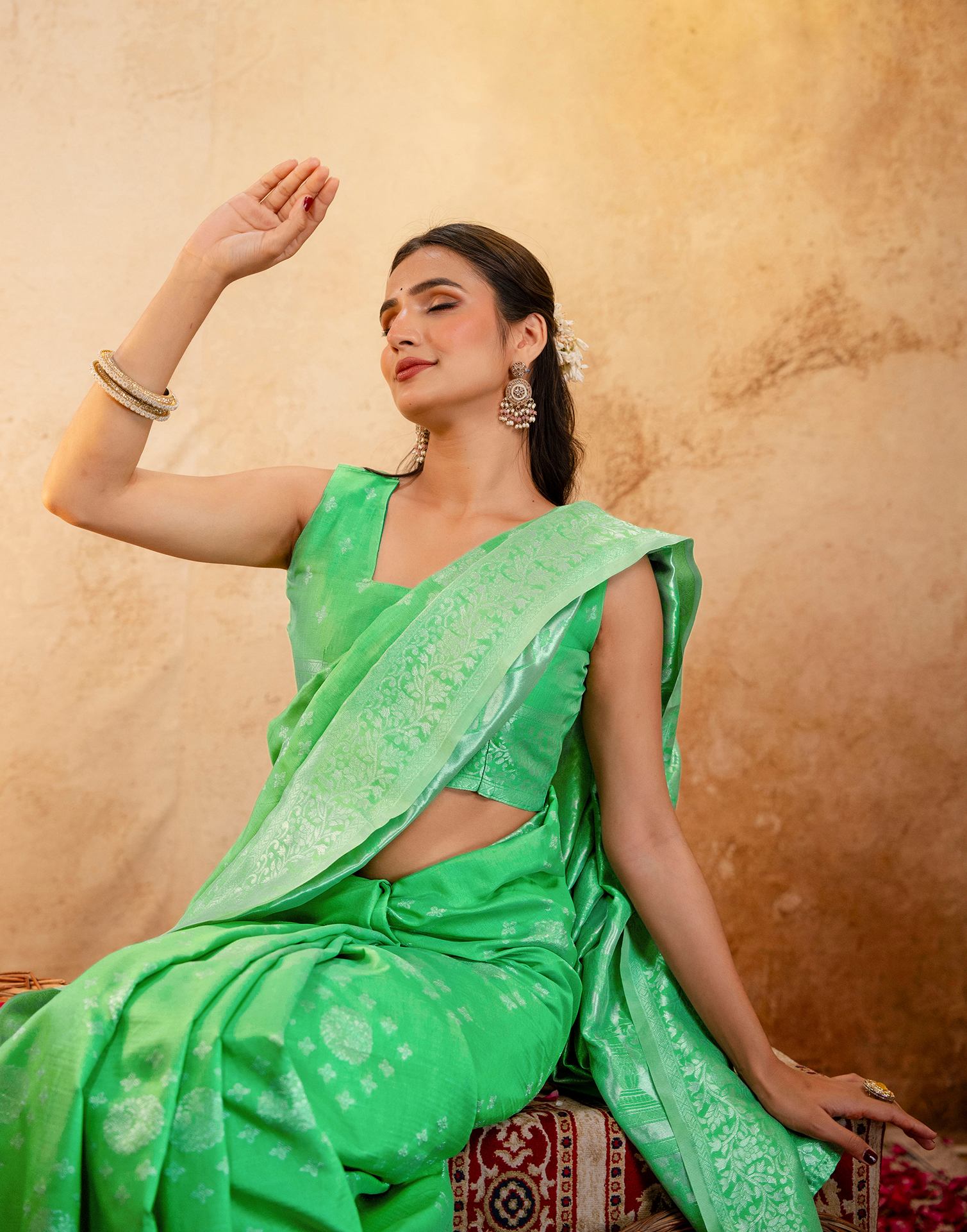 Light Green Silk Woven Banarasi Saree