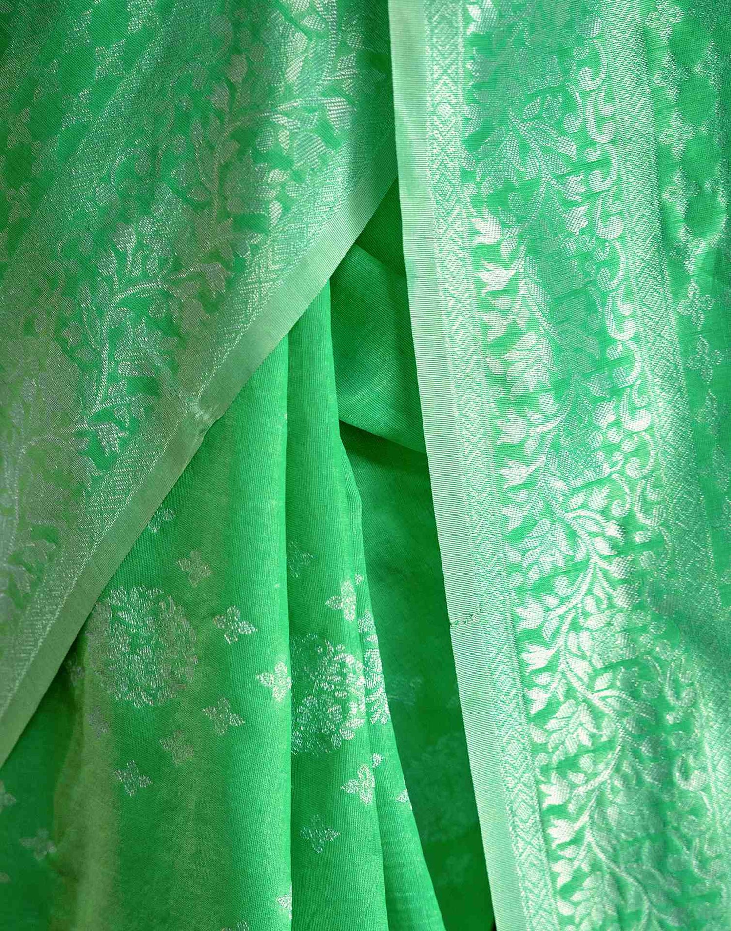 Light Green Silk Woven Banarasi Saree