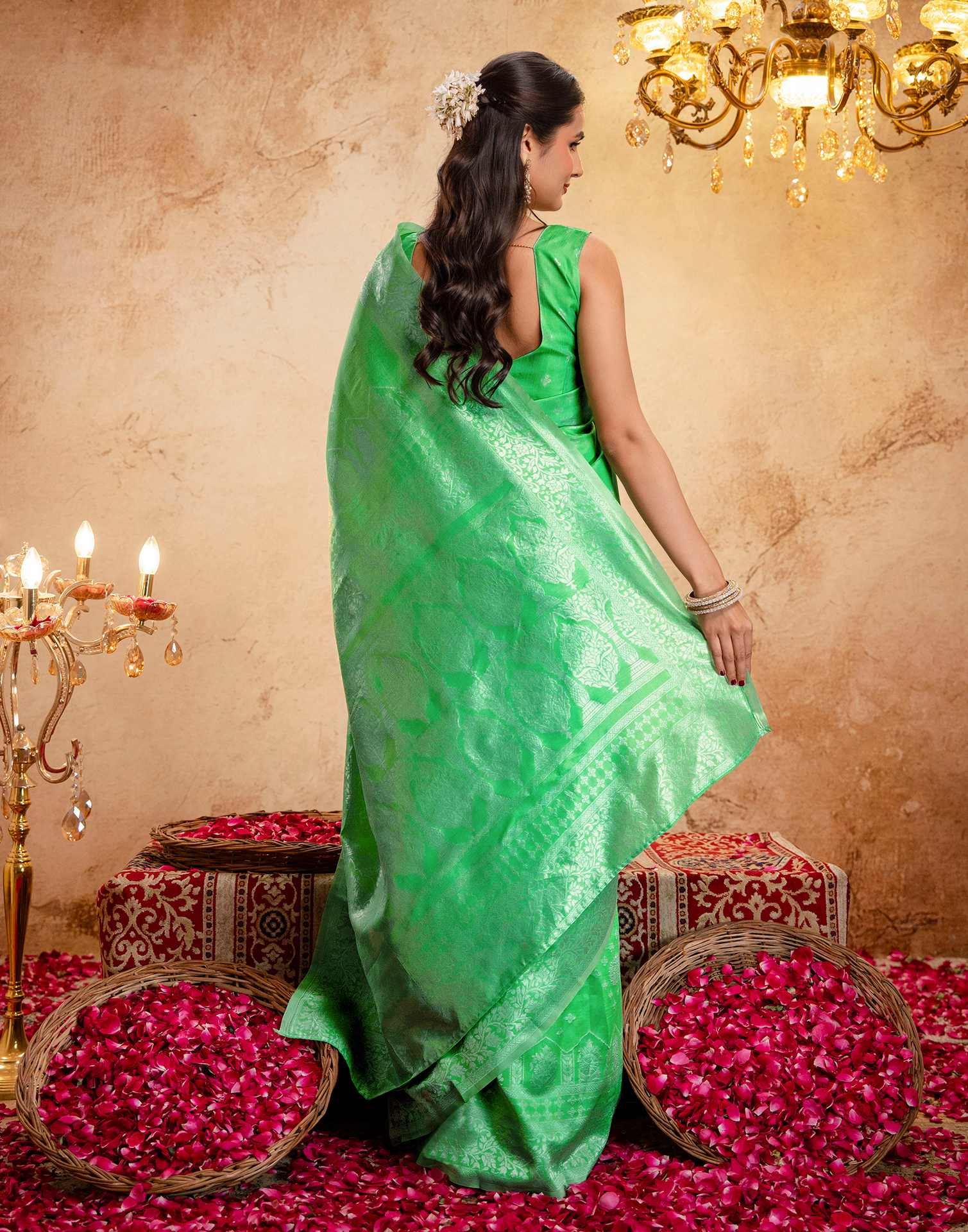 Light Green Silk Woven Banarasi Saree