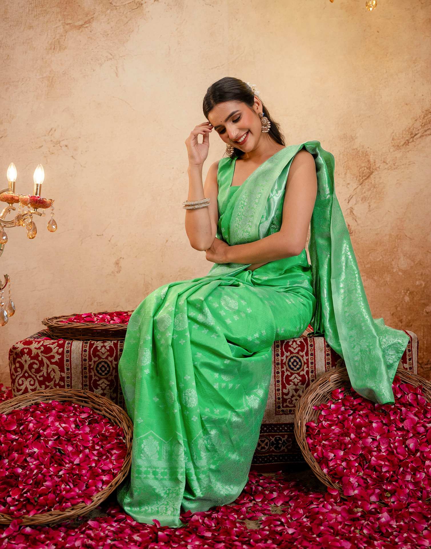 Light Green Silk Woven Banarasi Saree