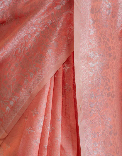 Rose Pink Silk Woven Banarasi Saree