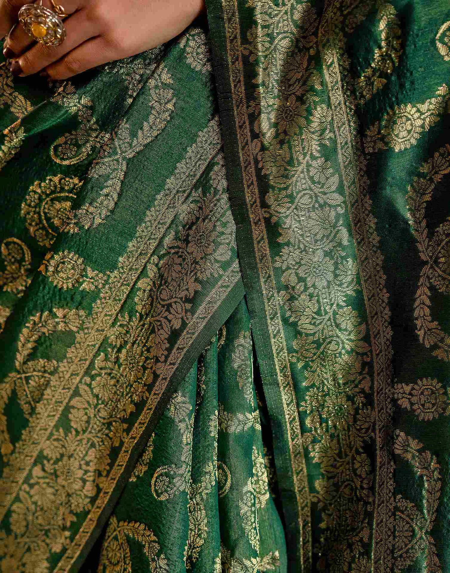 Green Silk Woven Banarasi Saree