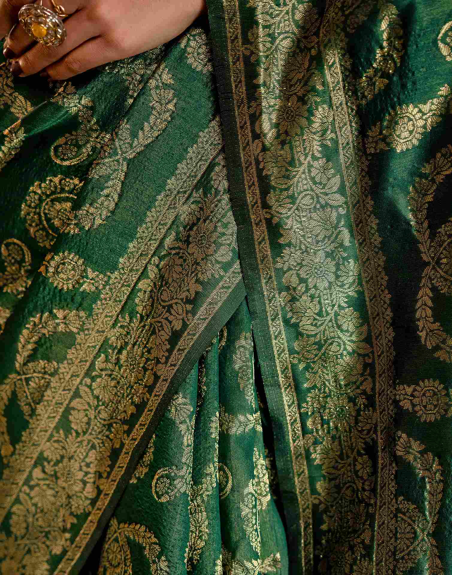 Green Silk Woven Banarasi Saree
