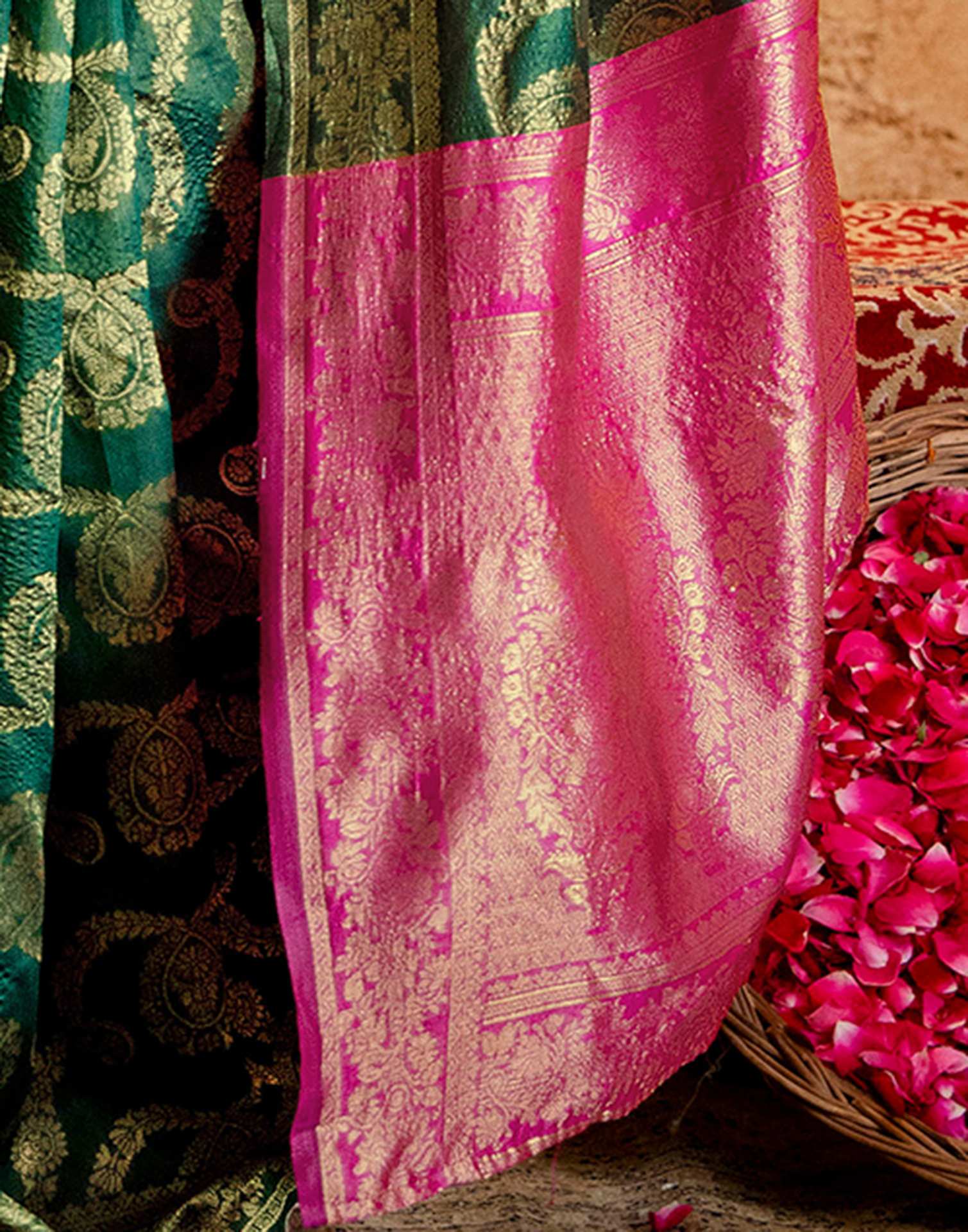 Green Silk Woven Banarasi Saree