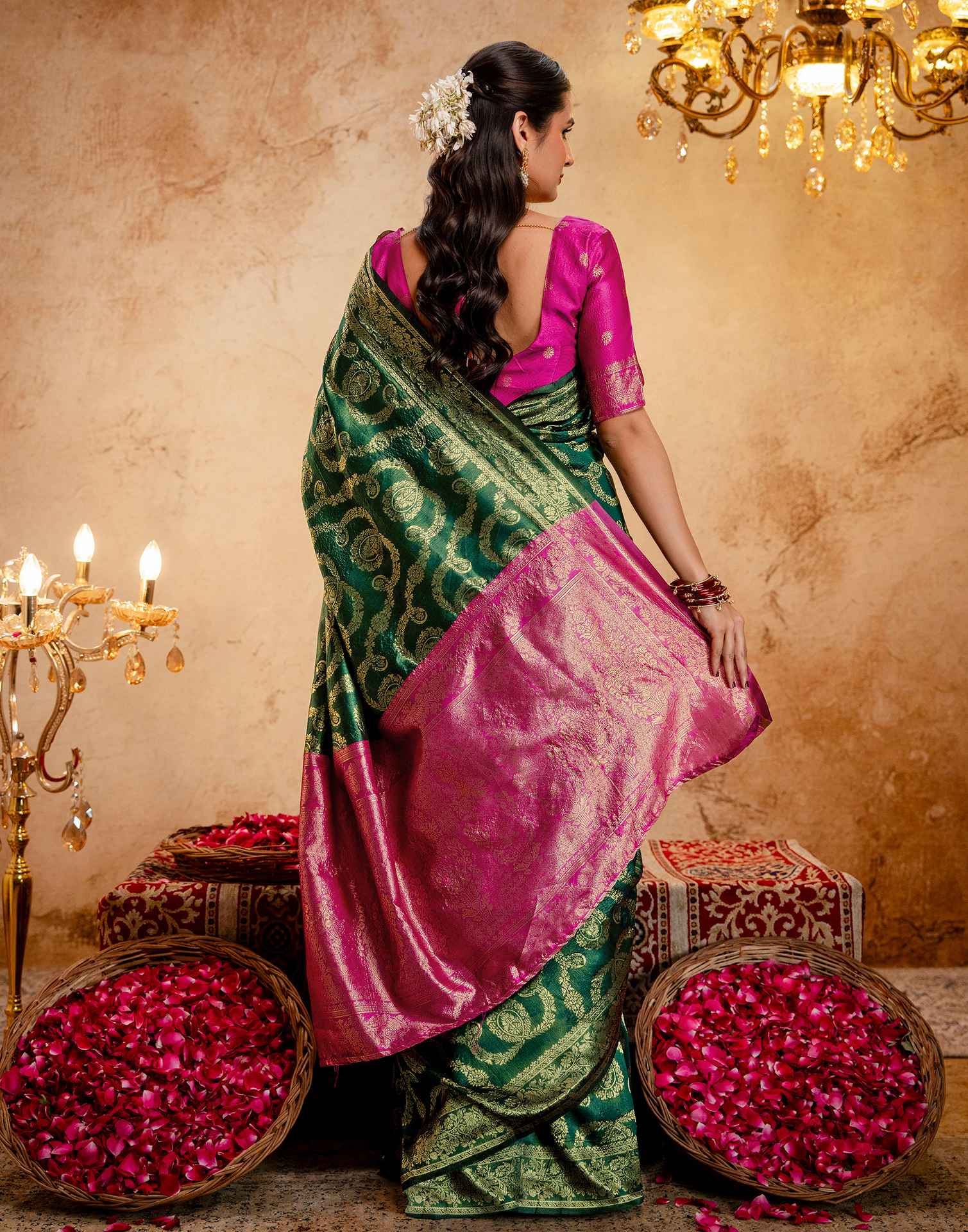 Green Silk Woven Banarasi Saree