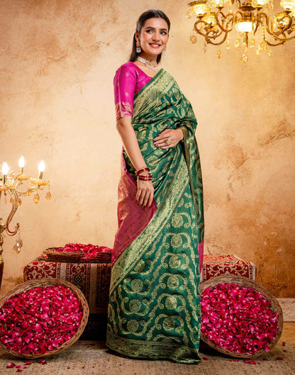 Green Silk Woven Banarasi Saree