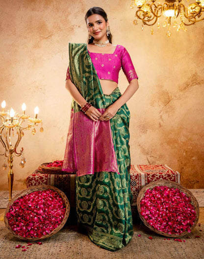 Green Silk Woven Banarasi Saree