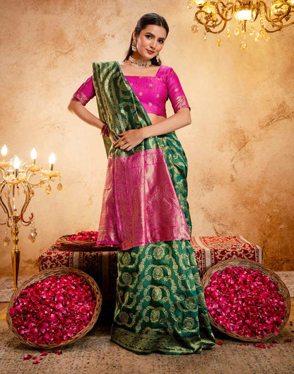 Green Silk Woven Banarasi Saree