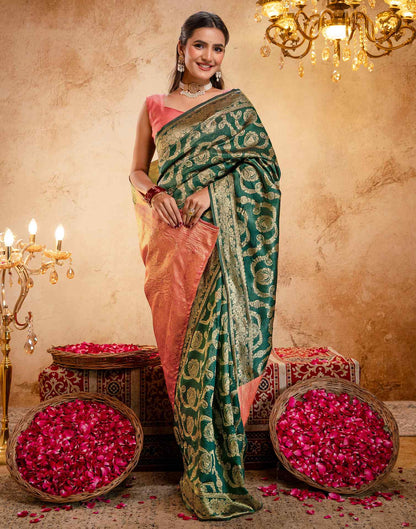 Green Silk Woven Banarasi Saree