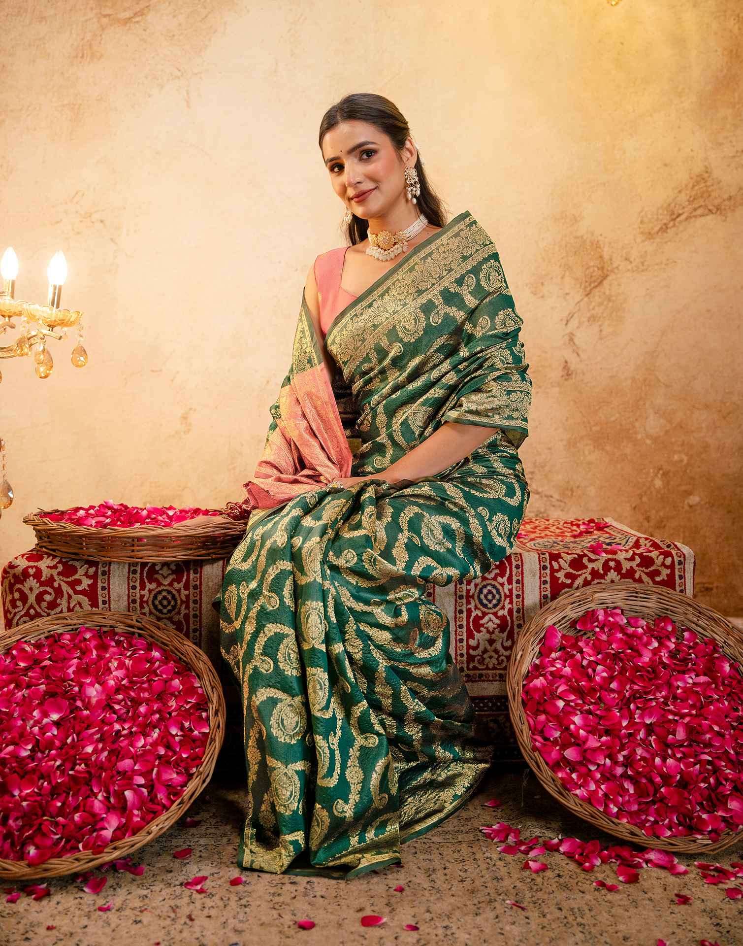 Green Silk Woven Banarasi Saree