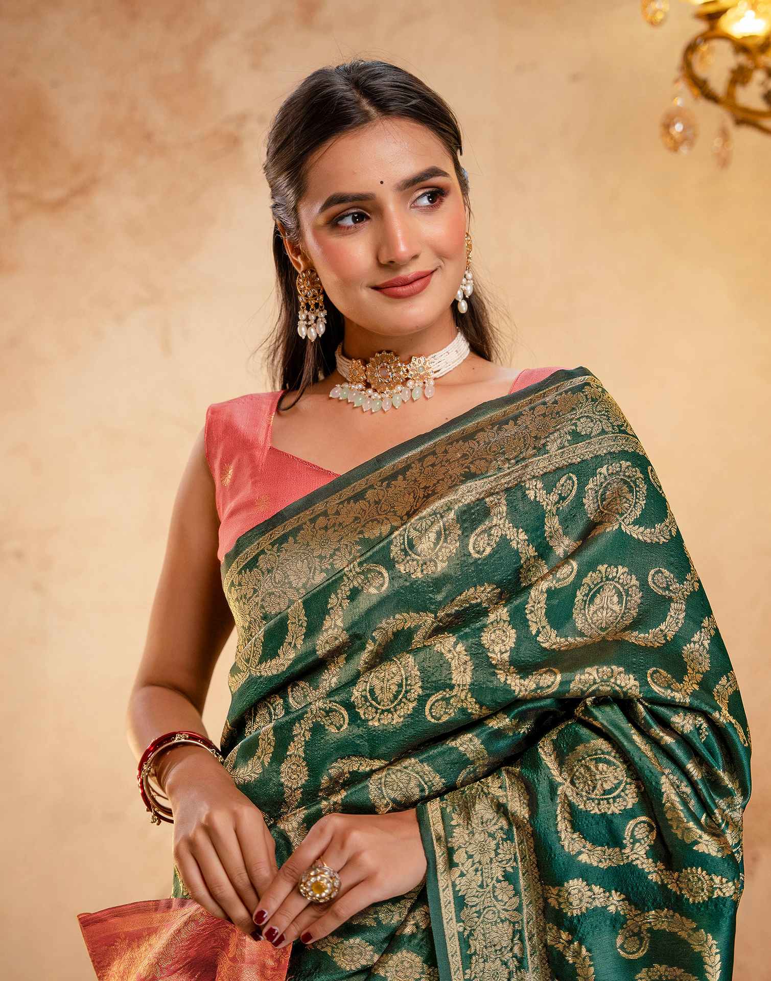 Green Silk Woven Banarasi Saree