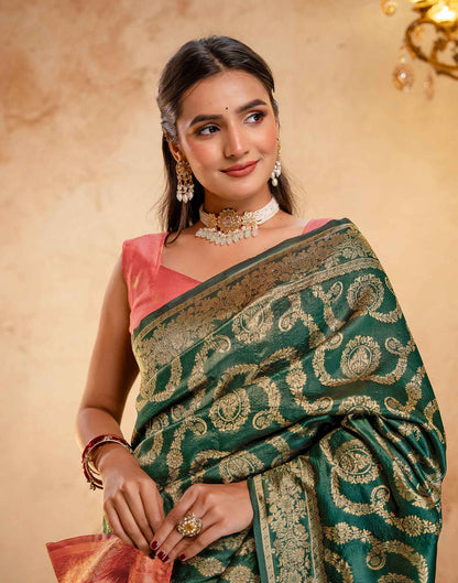 Green Silk Woven Banarasi Saree