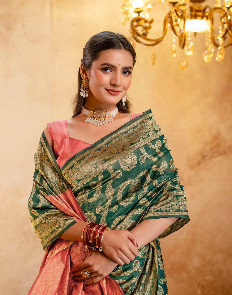 Green Silk Woven Banarasi Saree
