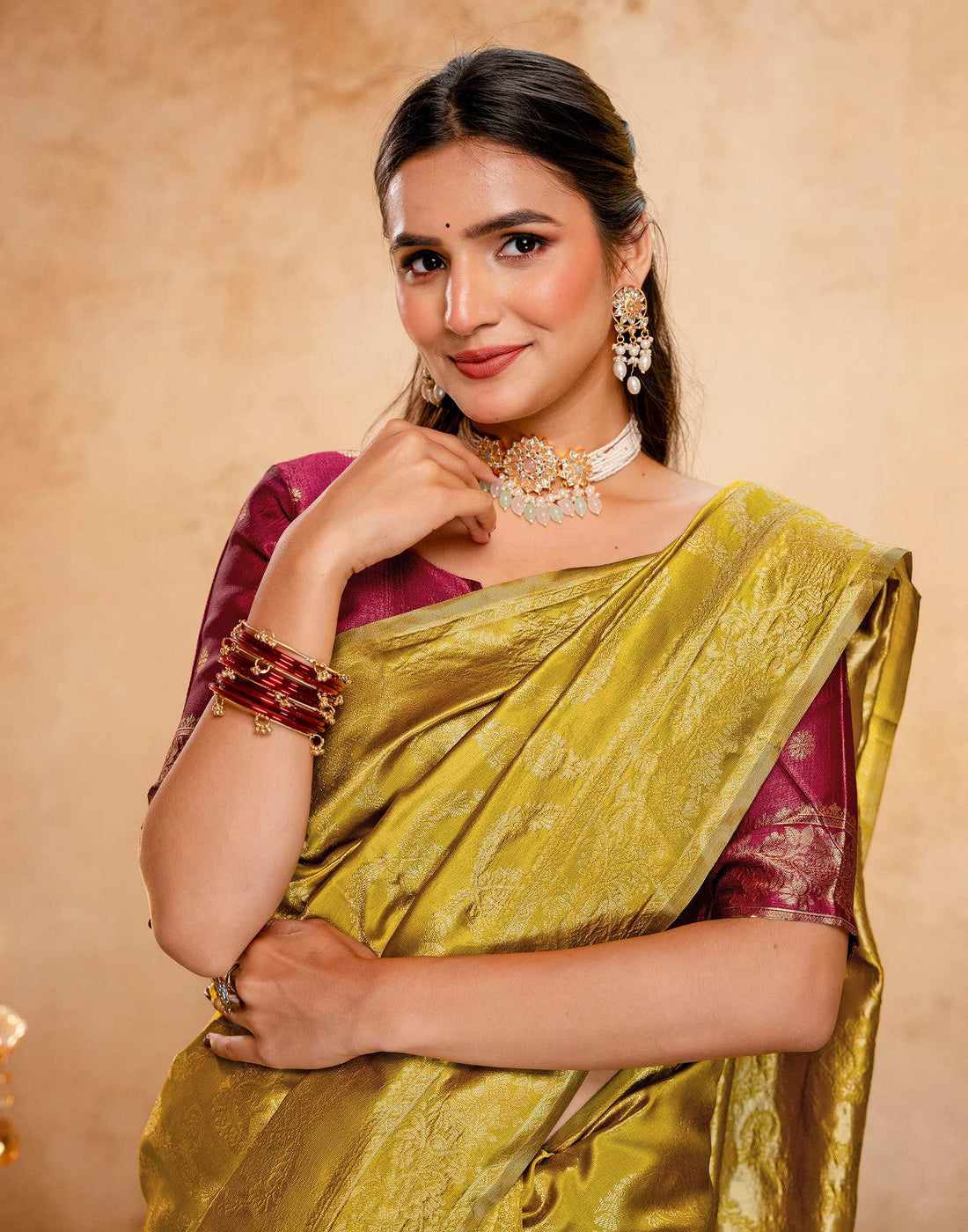 Dark Mustard Silk Woven Banarasi Saree