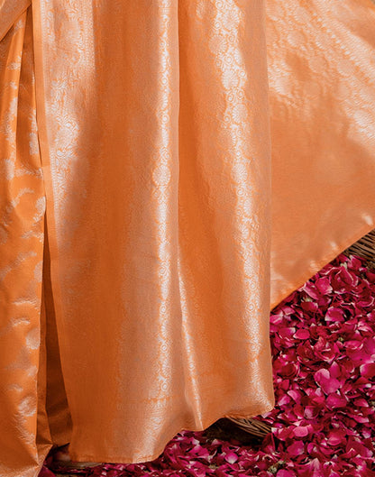 Orange Silk Woven Banarasi Saree
