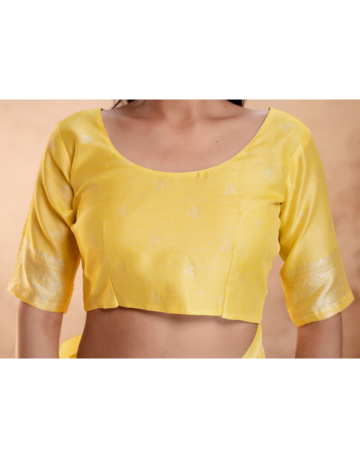 Light Yellow Silk Woven Banarasi Saree
