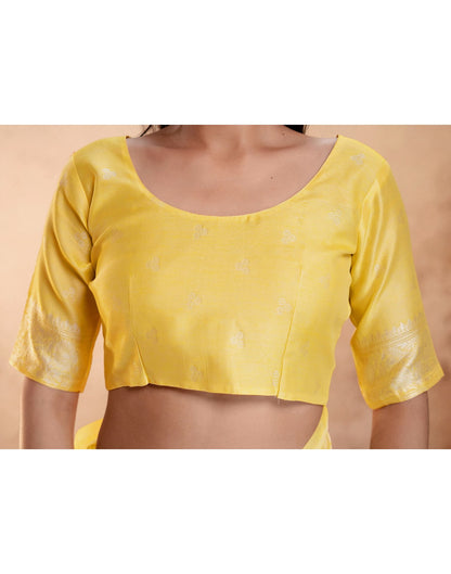 Light Yellow Silk Woven Banarasi Saree