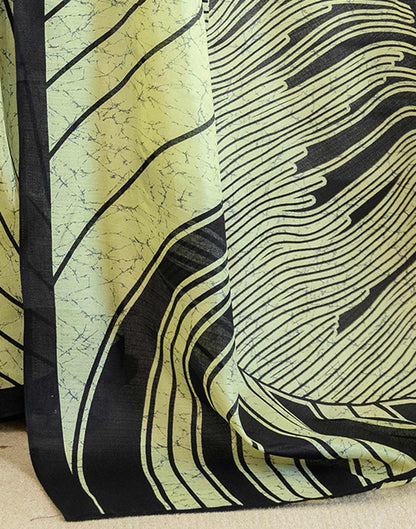 Pista Green Khadi Printed Saree