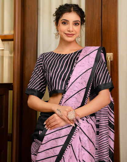 Light Pink Khadi Printed Saree