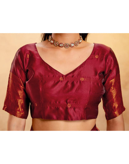 Beige Silk Woven Kanjivaram Saree