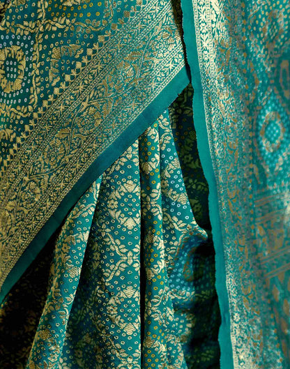 Teal Green Silk Woven Banarasi Saree