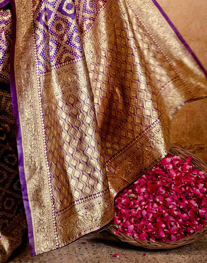 Dark Purple Silk Woven Banarasi Saree