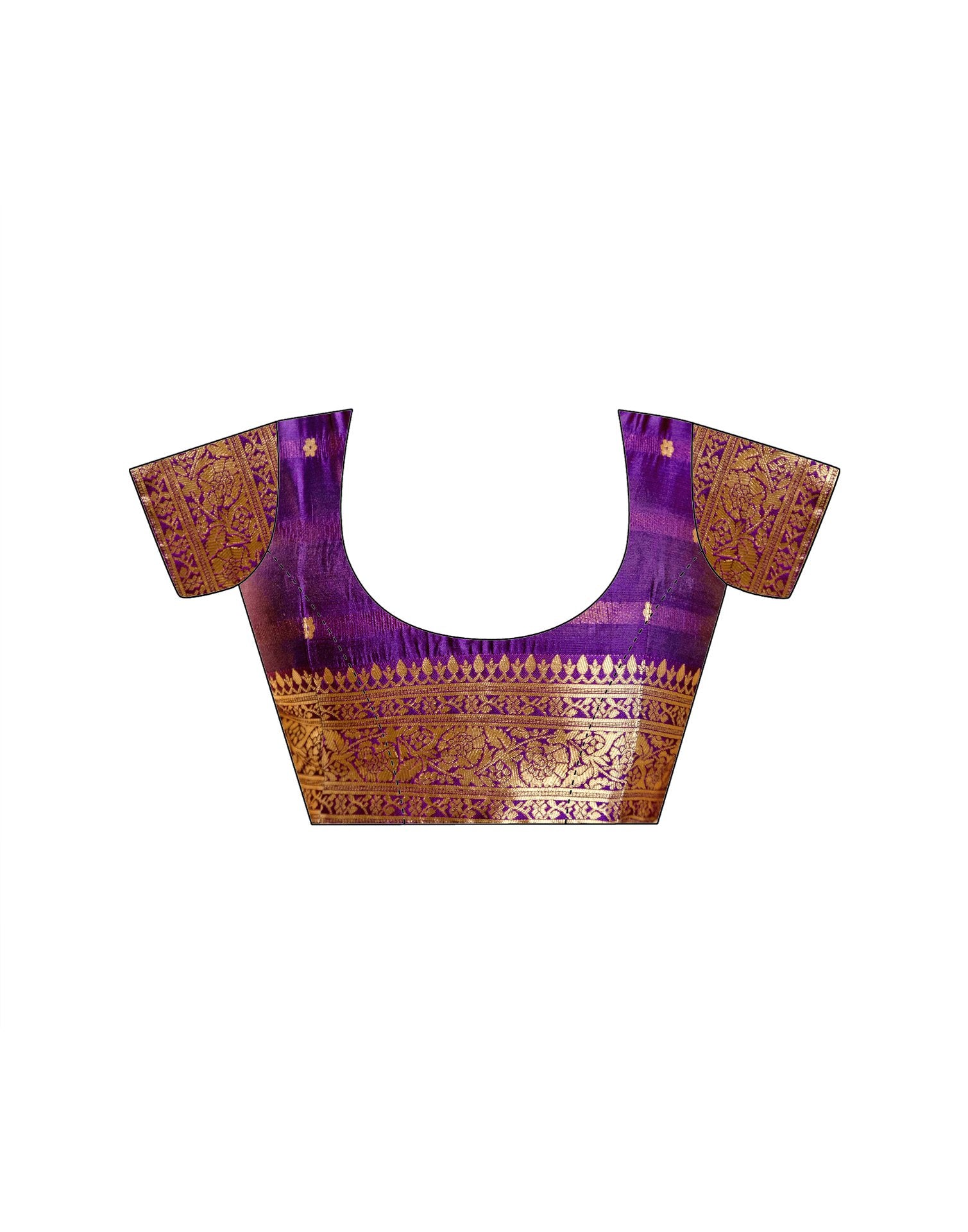 Dark Purple Silk Woven Banarasi Saree