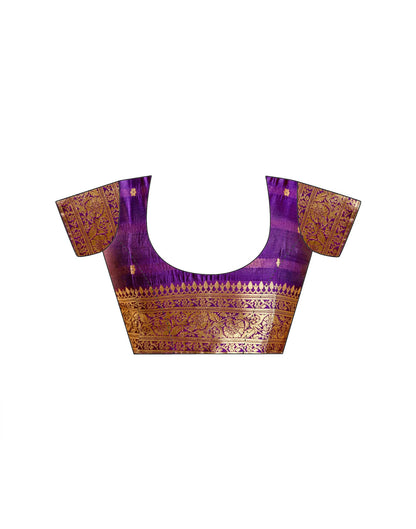 Dark Purple Silk Woven Banarasi Saree
