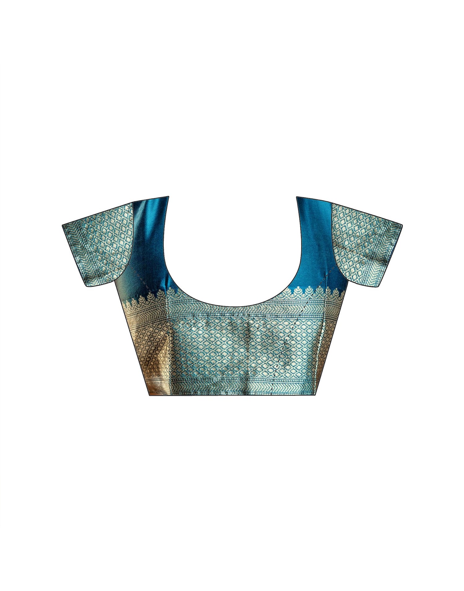 Rama Blue Silk Woven Banarasi Saree