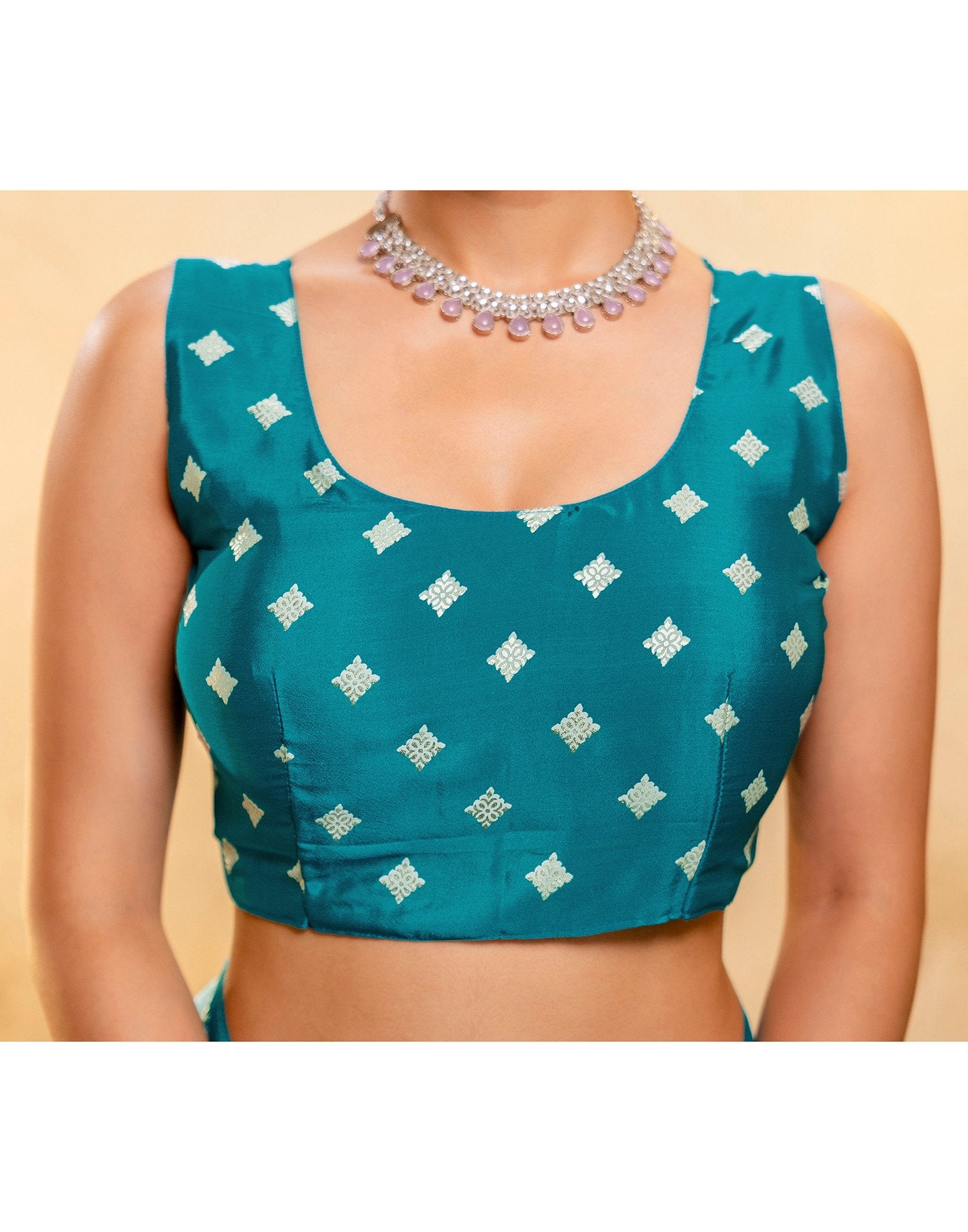 Light Mint Blue Crepe Silk Foil Printed Saree