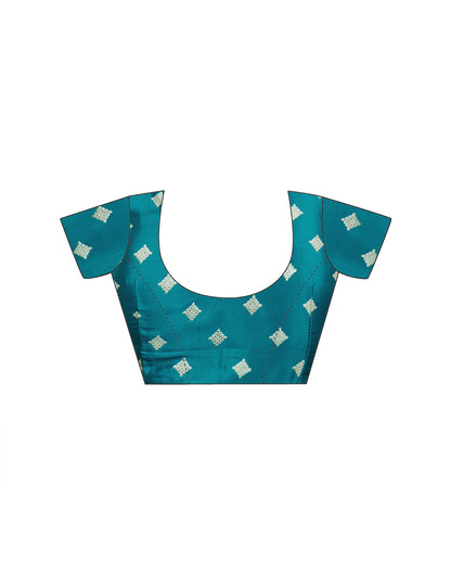 Light Mint Blue Crepe Silk Foil Printed Saree